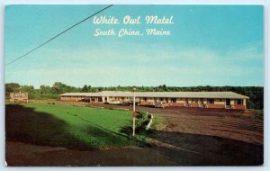 SOUTH CHINA, Maine ME ~ Roadside WHITE OWL MOTEL c1960s Kennebec County Postcard