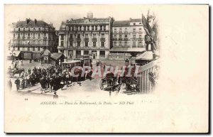 Old Postcard Angers rallying Square Post office