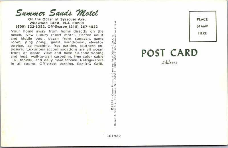 Postcard SWIMMING POOL SCENE Wildwood New Jersey NJ AL5539