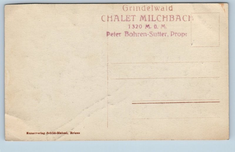 Switzerland Postcard Upper Grindelwald Glacier c1910 Antique RPPC Photo