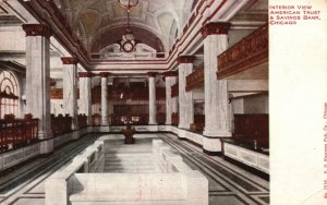 Vintage Postcard Interior View American Trust & Savings Bank Chicago Illinois IL