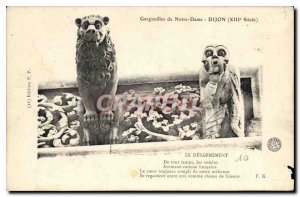 Postcard Old Gargoyles of Notre Dame Dijon Disarmament