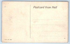 HELL, Norway ~ HELL RAILROAD DEPOT ~ Train Cars c1910s Hand Colored Postcard
