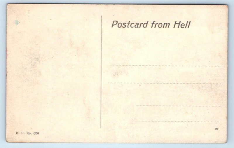HELL, Norway ~ HELL RAILROAD DEPOT ~ Train Cars c1910s Hand Colored Postcard