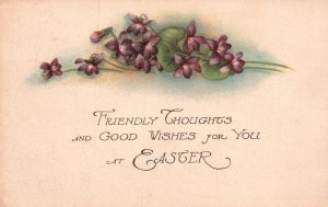 Vintage Postcard 1924 Friendly Thoughts Good Wishes Easter Greeting Card Flowers