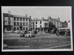 Cumbria: Market Square, KIRBY STEPHEN showing old cars c1959 RP Lake District