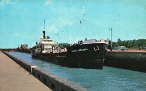 Vintage Postcard Welland Ship Canal Waterway Port Weller Ontario Canada