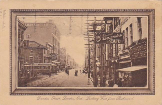 Canada London Trolley On Dundas Street Looking West From Richmond 1914 Tucks