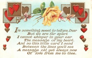 Vintage Postcard 1912 I've Something Sweet To Tell You Dear Valentine Card