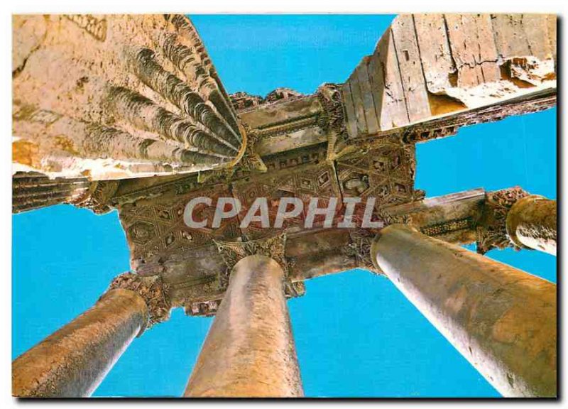 Postcard Modern Lebanon Temple of Bacchus Details of Ceiling