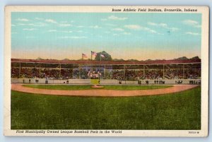 1940 Evansville Indiana IN Postcard Bosse Athletic Field Stadium Baseball Sports