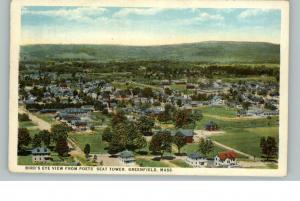 GREENFIELD MA Bird's Eye View c1910 Postcard