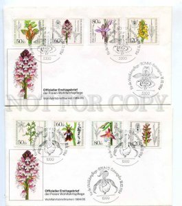 419251 GERMANY BERLIN 1984 year flowers orchid First Day COVERS