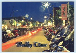 STURGIS MOTORCYCLE RALLY, South Dakota SD ~ Street Scene at Night 4x6 Postcard