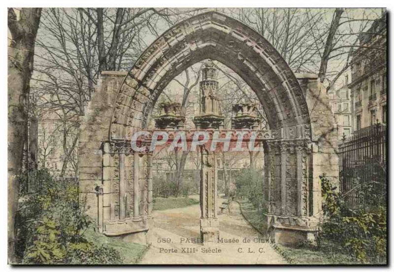 Old Postcard Paris Musee Cluny Gate XIII th Century