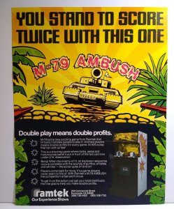 M-79 Ambush Arcade Flyer Original Video Game Retro Artwork Ramtek 8.5 x 11