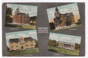 Hastings College Nebraska multi view 1911 postcard