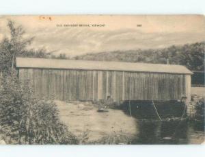 1920's BRIDGE BEFORE DESTROYED Rockingham By Springfield & Brattleboro VT d5195