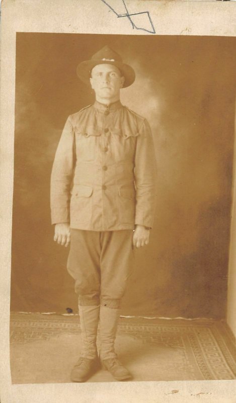 G24/ Decorah Iowa RPPC Postcard Army Soldier Patriotic c1920