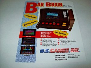 Bar Brain Arcade Flyer Original Video Game Countertop Art Promo Vintage