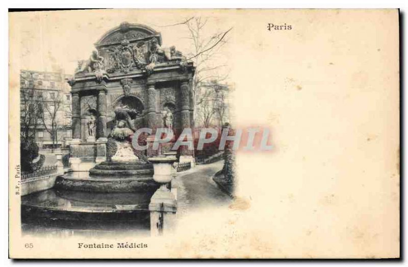 Old Postcard Paris Fountain Medicis