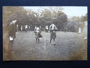 Manchester Area Fete / Fair CHILDREN'S EGG & SPOON RACE c1905 RP Postcard