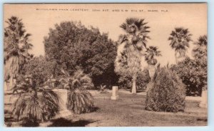 MIAMI, Florida FL ~ 32nd Avenue WOODLAWN PARK CEMETERY c1940s  Postcard