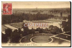 Old Postcard Panorama Tour Paris Tuileries Garden