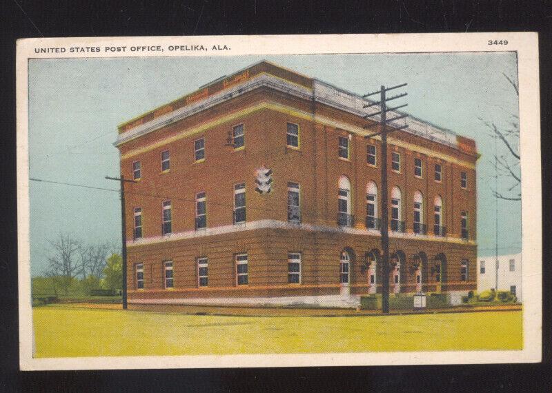 OPELIKA ALABAMA UNITED STATES POST OFFICE BUILDING VINTAGE POSTCARD