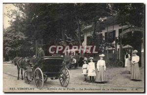 Viroflay Old Postcard entrance to the forest restaurant la chaumiere TOP