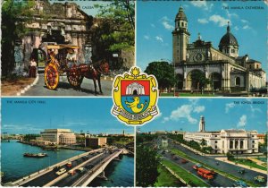PC PHILIPPINES, THE MANILA CITY HALL, CALESA, Modern Postcard (B40277)