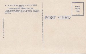 Postcard AB Wyckoff Modern Department Store Stroudsburg PA