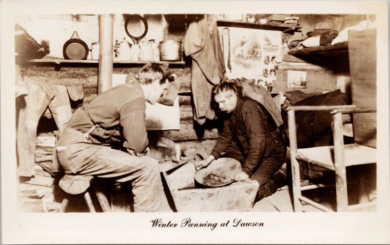 Winter Panning at Dawson Yukon YT Gold Mining Unused RPPC Postcard G95