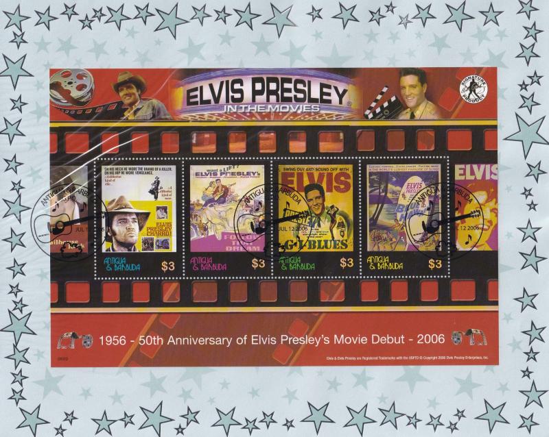 Elvis Presley 50th Anniversary GI Blues Charro Movie Debut Stamp FDC