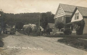 West Peru ME Dirt Main Street Houses Real Photo Postcard