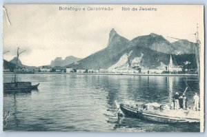 Rio de Janeiro Brazil Postcard Botafogo e Corcovado c1910 Unposted Antique