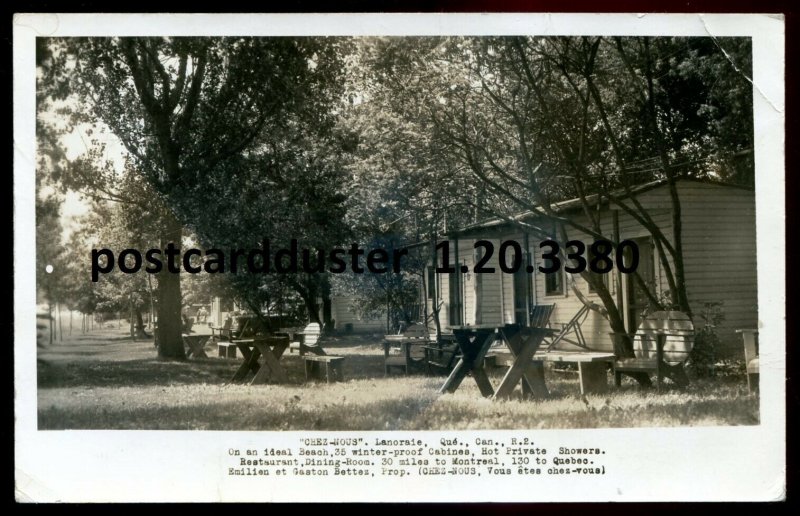 h2778 - LANORAIE Quebec 1950 Chez- Nous Cabins. Real Photo Postcard