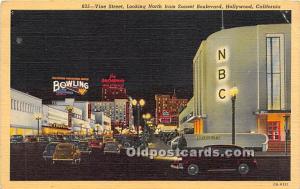 Vine Street, Looking North from Sunset Boulevard Bowling Unused crease, two p...