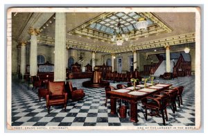 Grand Hotel Lobby Cincinnati Ohio OH 1915 Detroit Publishing  DB Postcard V19