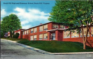South Hill High and Grammar School, South Hill VA Vintage Postcard K77