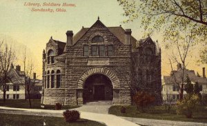 Library, Soldiers' Home - Sandusky, Ohio 1919 postcard