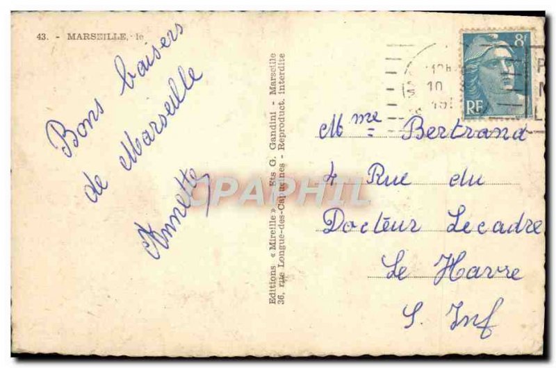 Postcard Old A Memory From Marseille Palais Longchamp Chateau d & # 39If Cane...