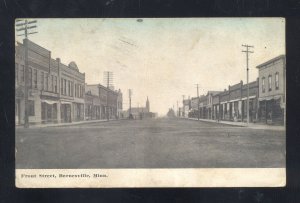 BARNESVILLE MINNESOTA DOWNTOWN FRONT STREET SCENE VINTAGE POSTCARD 1908