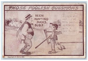 1910 Boy Duck Hunting Hand Cancel RFD Elwood Iowa IA Posted Antique Postcard 