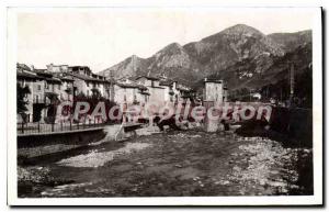 Postcard Old Sospel the Bevera and the Old Bridge