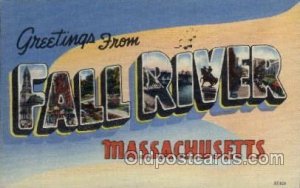 Fall River, Massachusetts Large Letter Town 1950 postal used 1950