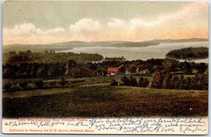 VINTAGE POSTCARD VIEW OF LAKE WINNIPEAUKEE FROM KIMBALLOS CASTLE PRINTED GERMANY