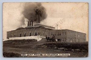 J87/ Wauseon Ohio RPPC Postcard c1910 Van Camp Packing Factory  646