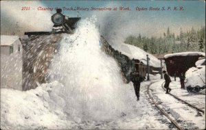 Ogden Route Utah UT Rotary Snowplow RR Train Tracks c1910 Postcard