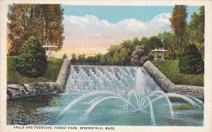 Massachusetts Springfield Falls And Fountain Forest Park 1924